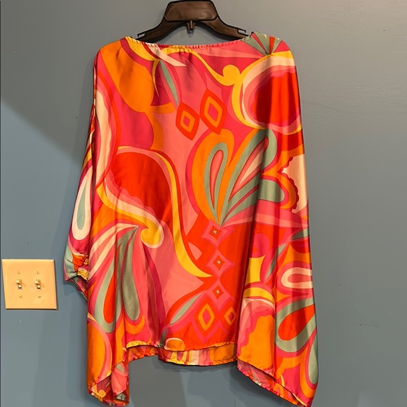 ODDY Orange Pink Graphic 3/4 Sleeve Blouse - Picture 7 of 7